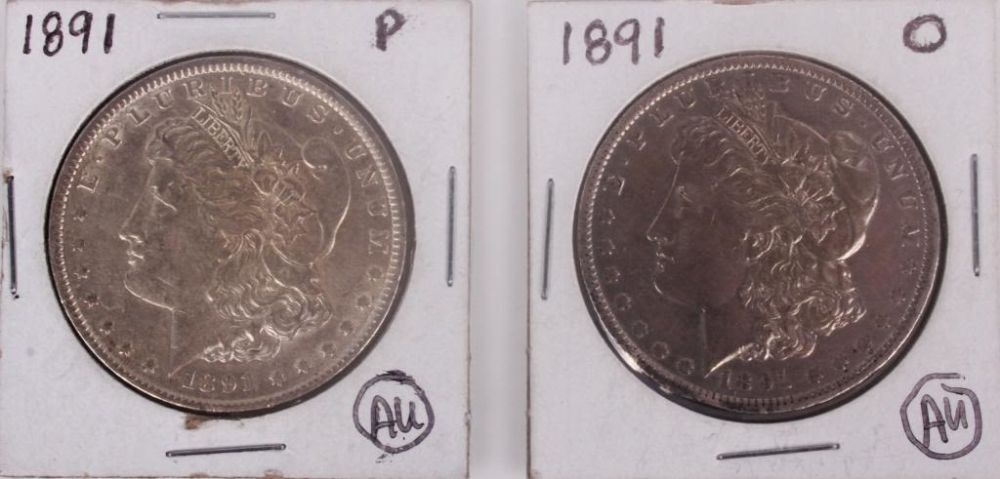 Lot 11670: 1891-O & 1891-P MORGAN 90% SILVER DOLLARS AU