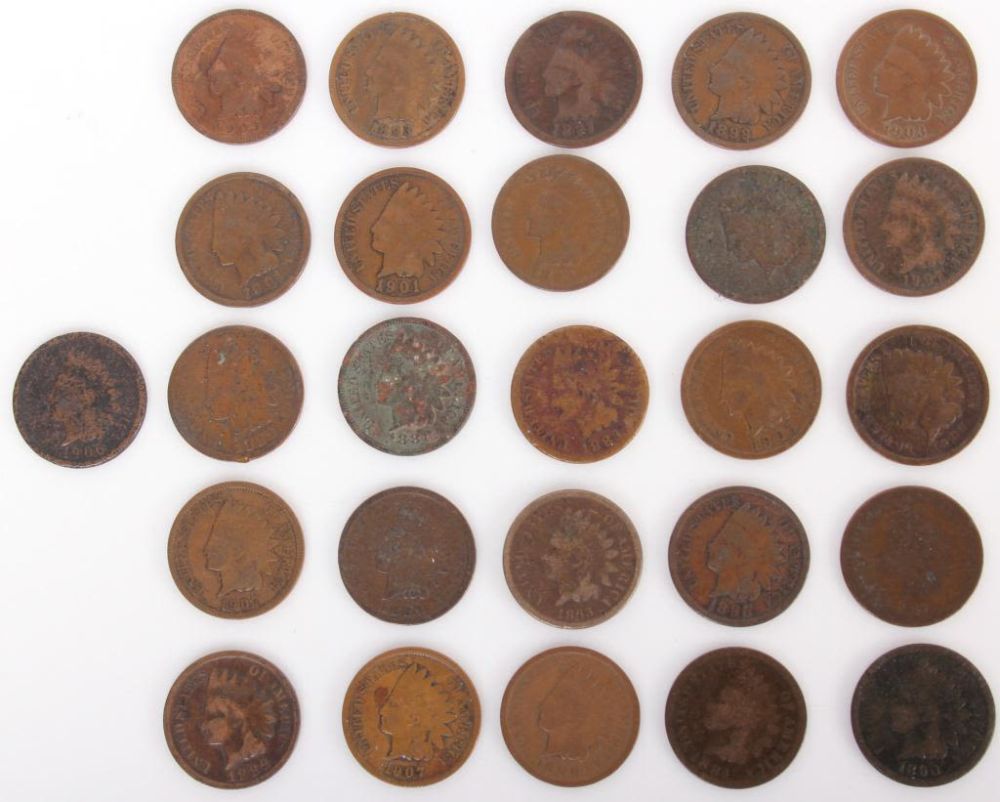 Lot 11677: 1863-1907 INDIAN HEAD PENNIES - LOT OF 26