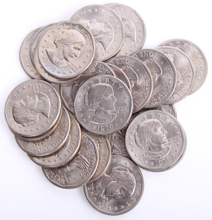 Lot 11679: 1979 SUSAN B ANTHONY LIBERY DOLLAR COINS (26)
