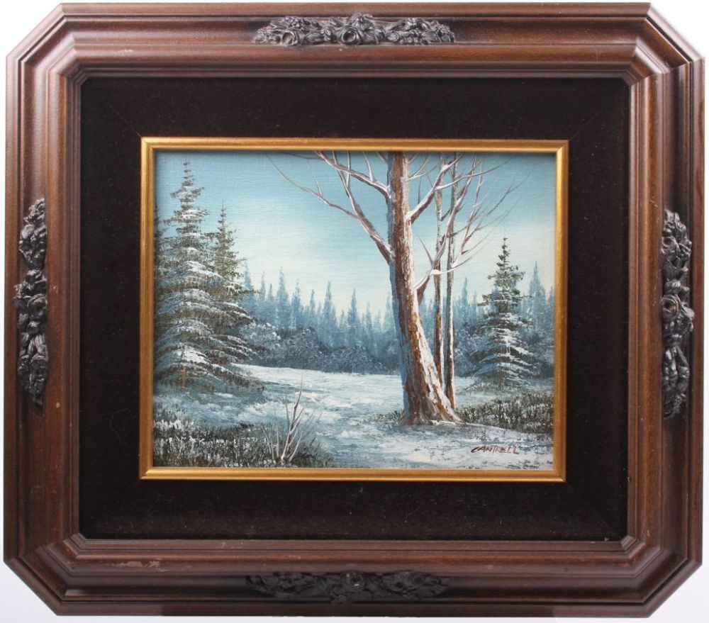 Lot 11692: CANTRELL WHITE WINTER FRAMED ACRYLIC PAINTING