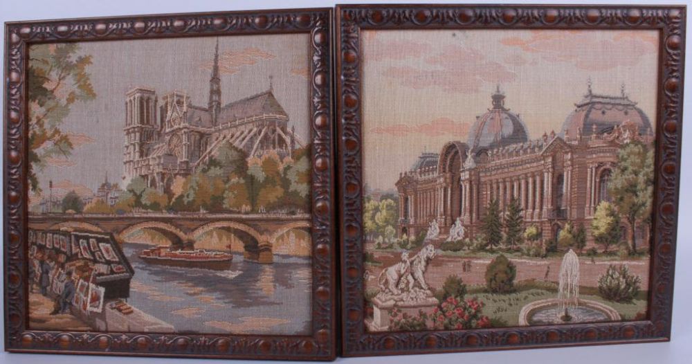 Lot 11697: FRAMED STITCH WORK OF PARIS, FRANCE SCENERY (2)