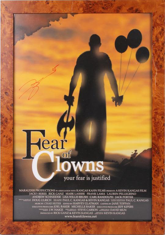Lot 11700: KEVIN KANGA  FEAR OF CLOWN MOVIE POSTER