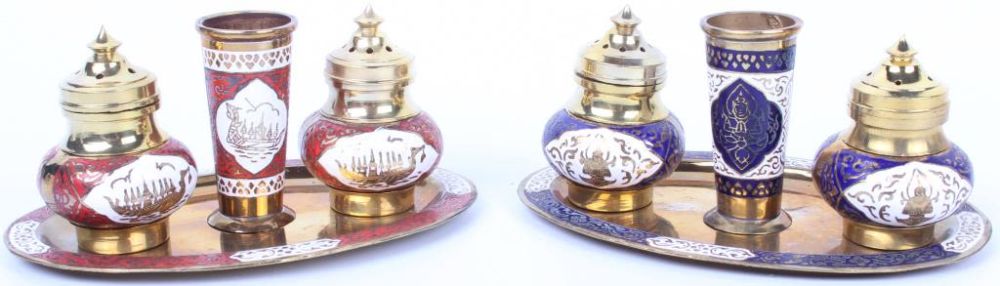 Lot 11758: ORNATE ASIAN BRASS SALT & PEPPER SHAKER SETS