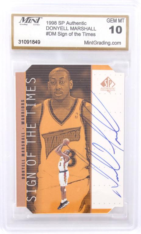 Lot 11852: 98 DONYELL MARSHELL SIGN OF TIMES GRADED & SIGNED