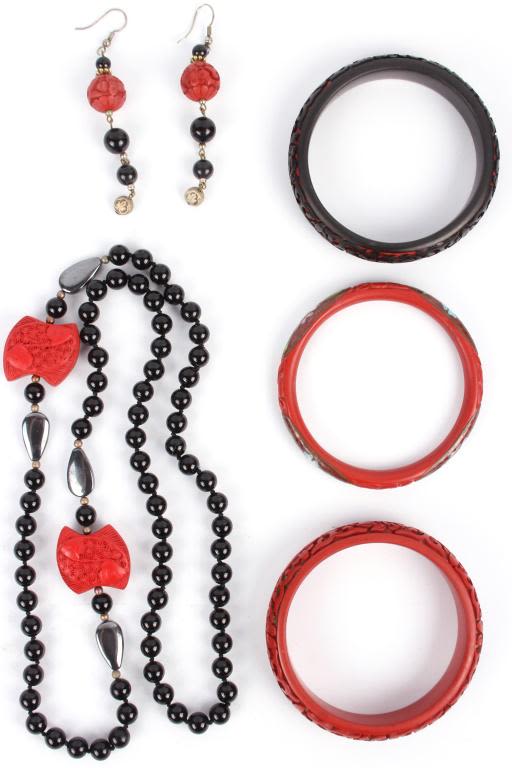 Lot 116177: ASSORTED BLACK AND RED JEWELRY SET - LOT OF