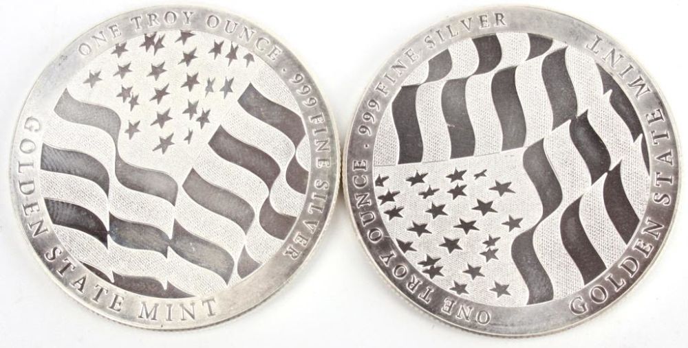 Lot 116224: .999 FINE SILVER ROUNDS - STRENGTH FREEDOM PRIDE