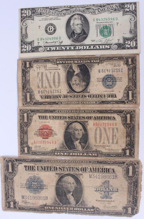 Lot 116232: ASST. SILVER CERTIFICATE & OTHERS BANK NOTES (4)