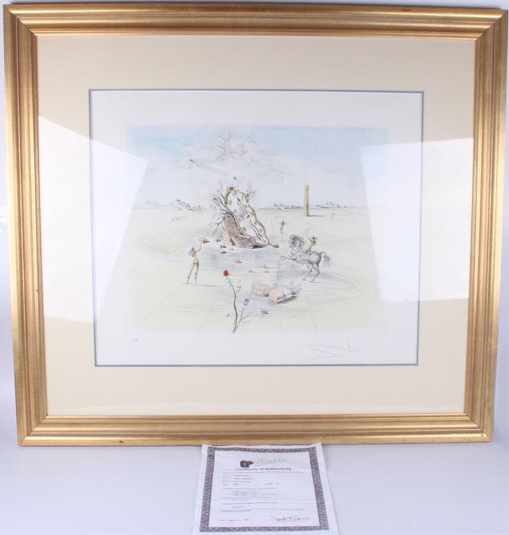 Lot 116250: COSMIC HORSEMAN SALVADOR DALI 1982 PRINT W/ COA
