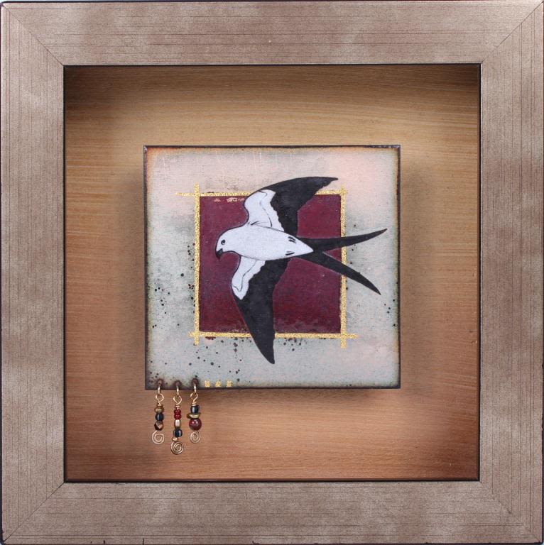 Lot 116252: KATHLEEN WILCOX ENAMEL ART - LONE SWALLOWTAIL KITE