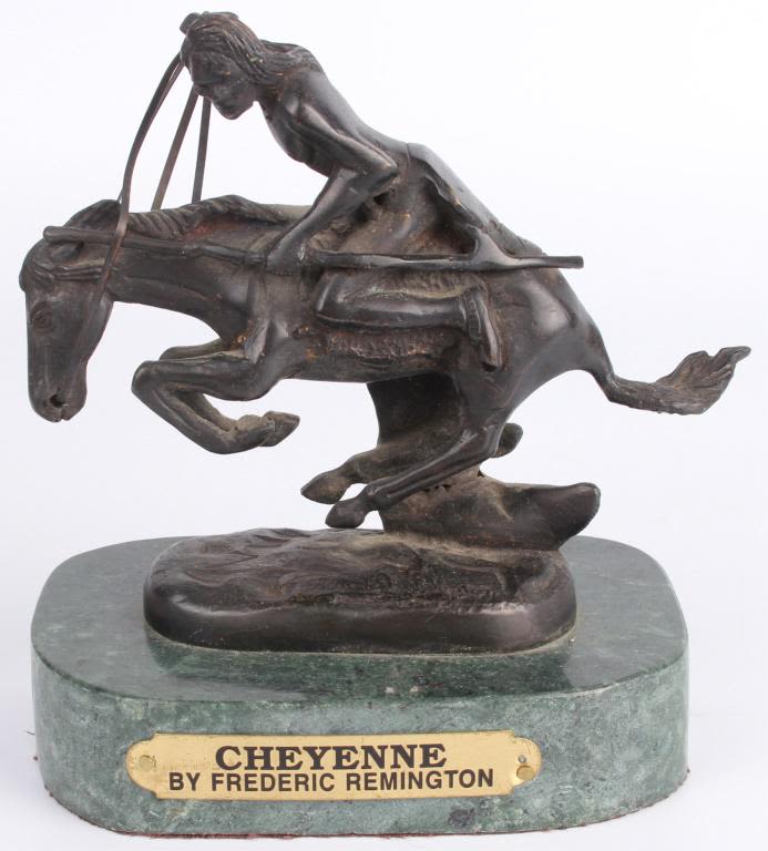 Lot 116260: BRONZE MINI REPLICA "THE CHEYENNE" COWBOY STATUE