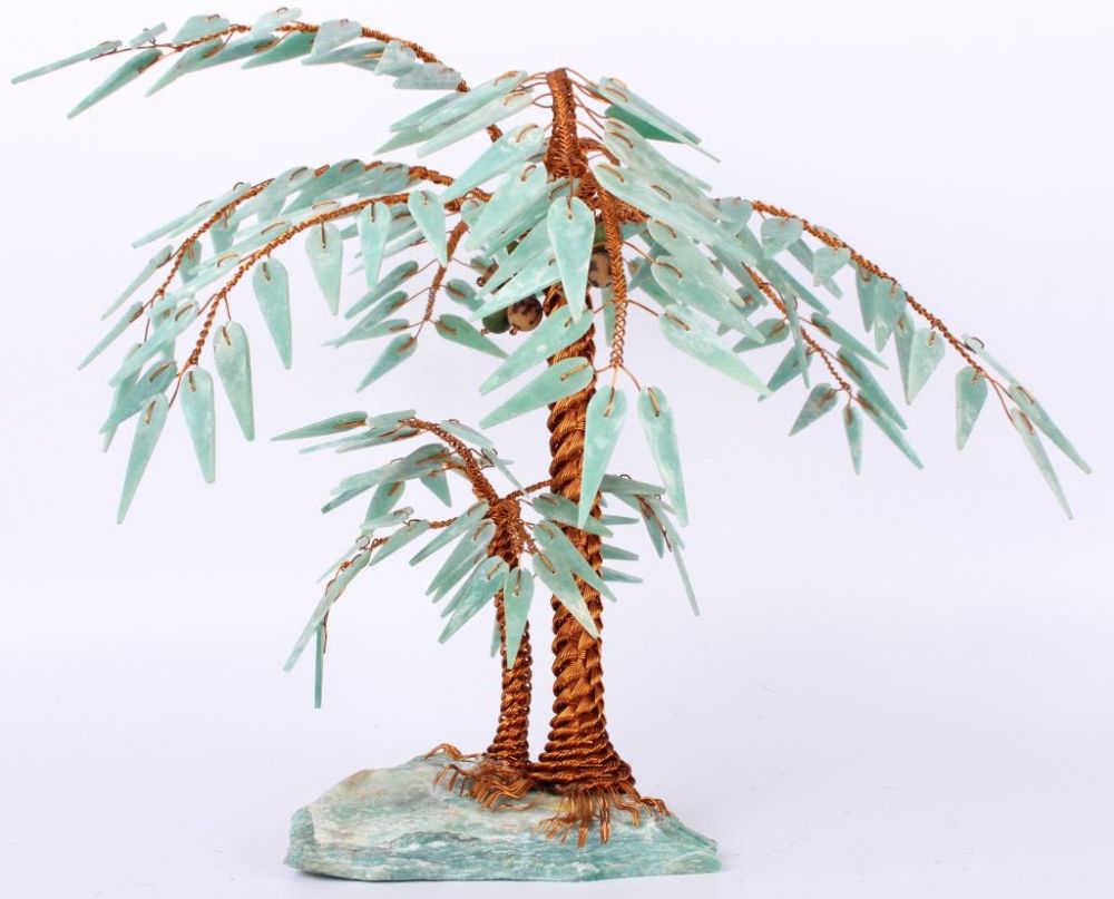Lot 116268: BRAIDED COPPER & AMAZONITE HANDCRAFTED TREE