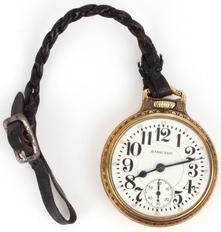 Lot 116324: HAMILTON POCKET WATCH 14K GF CASE