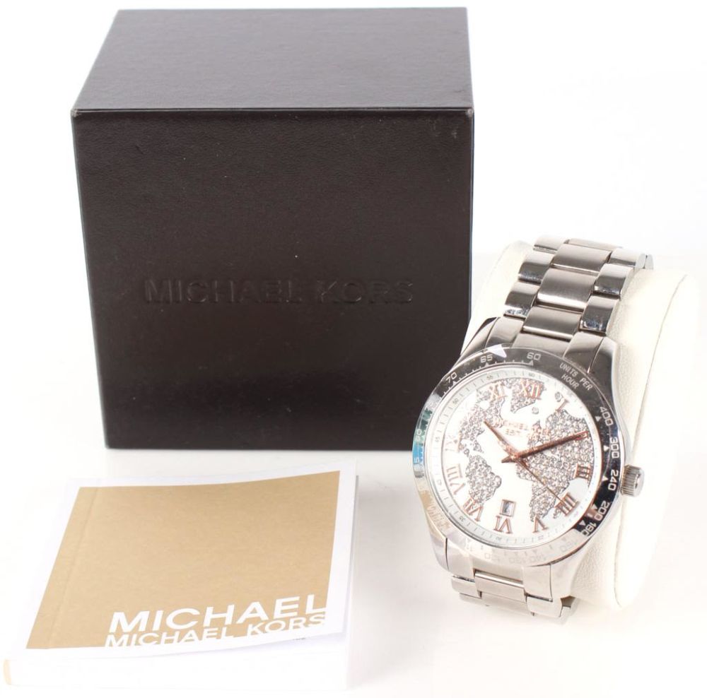Lot 116340: MICHAEL KORS MK5958 LADIES WRISTWATCH WORLD MAP