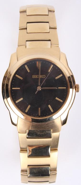 Lot 116344: SEIKO GOLD TONED ANALOG WRISTWATCH