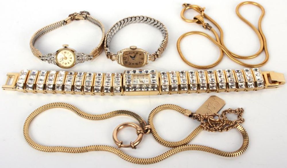 Lot 116345: TIMEPIECE LOT - 3 WRISTWATCHES & 2 FOBS
