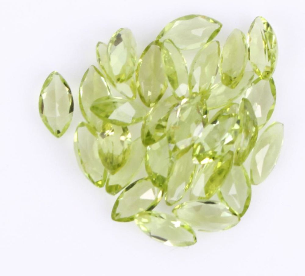 Lot 116369: 7.50 CT UNHEATED MARQUISE CUT PERIDOT GEMSTONES