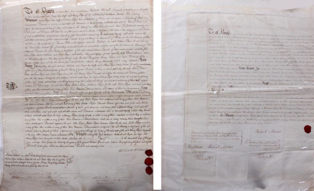 Lot 116390: 1779 & 1789 ENGLISH RECEIPT LETTERS - LOT OF 2