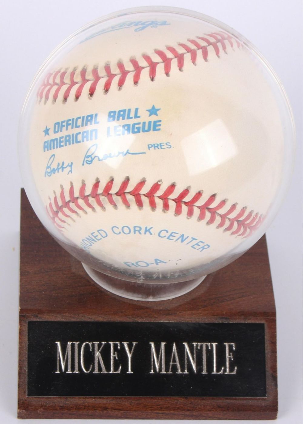 Lot 118243: MICKEY MANTLE AUTOGRAPHED BASEBALL, DISPLAY, & COA