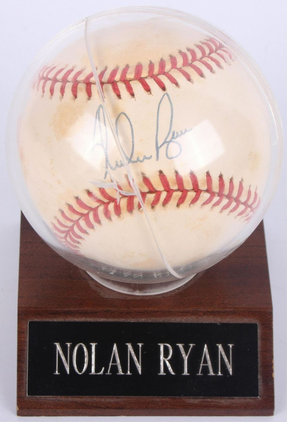 Lot 118244: NOLAN RYAN AUTOGRAPHED BASEBALL W/ DISPLAY