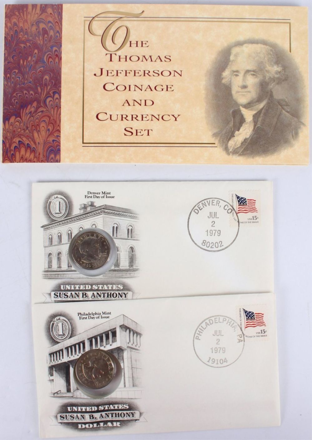 Lot 121194: JEFFERSON COINAGE SET & S. ANTHONY DOLLAR COINS
