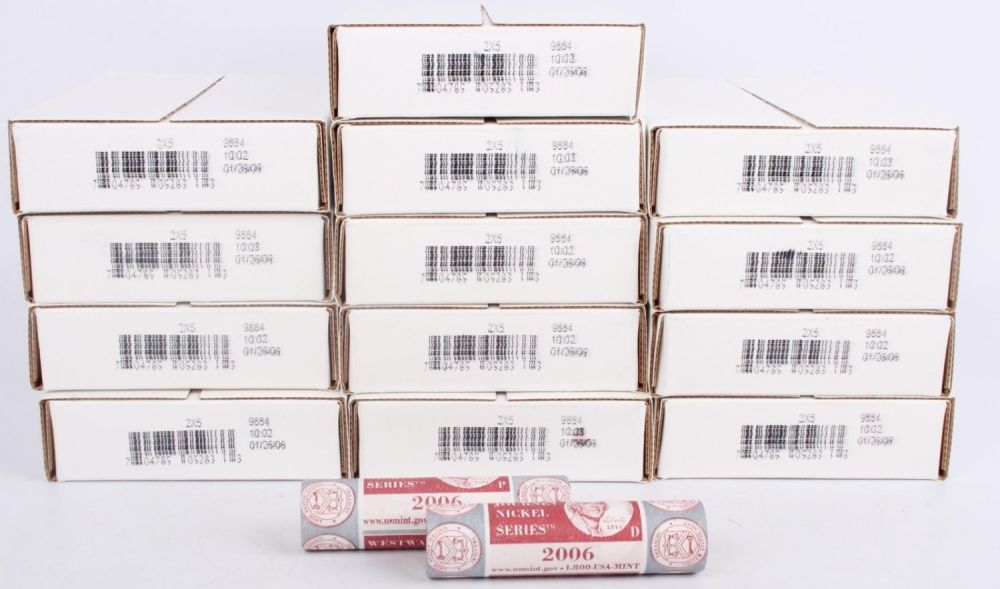 Lot 121207: 2006 RTN TO MONTICELLO $2 NICKEL MINT BOXES - (13)