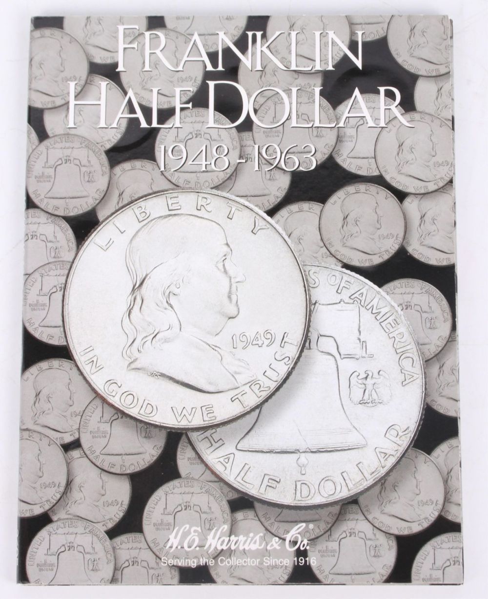 Lot 121238: FRANLKIN HALF DOLLAR FOLDER 9 COINS