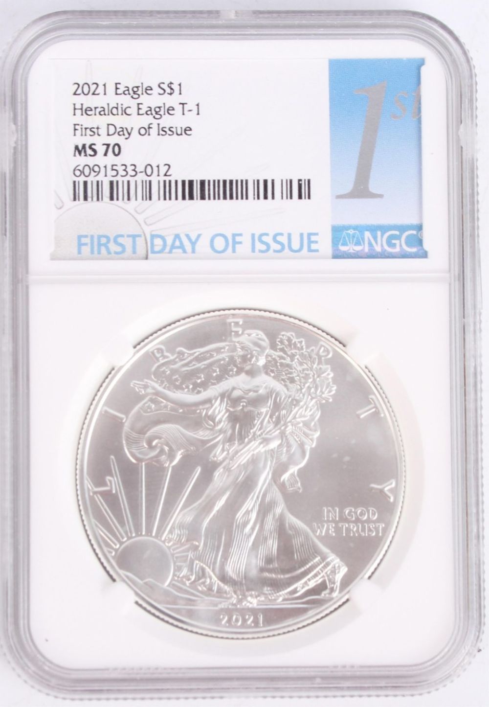 Lot 121239: 2021 FIRST DAY ISSUE SILVER EAGLE