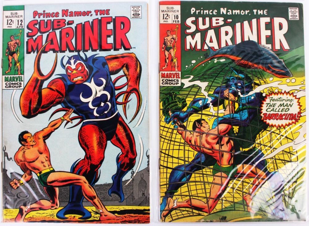Lot 121254: SUB-MARINER #10 & #12 GRADED 4.5 & 5.5 COMIC BOOKS