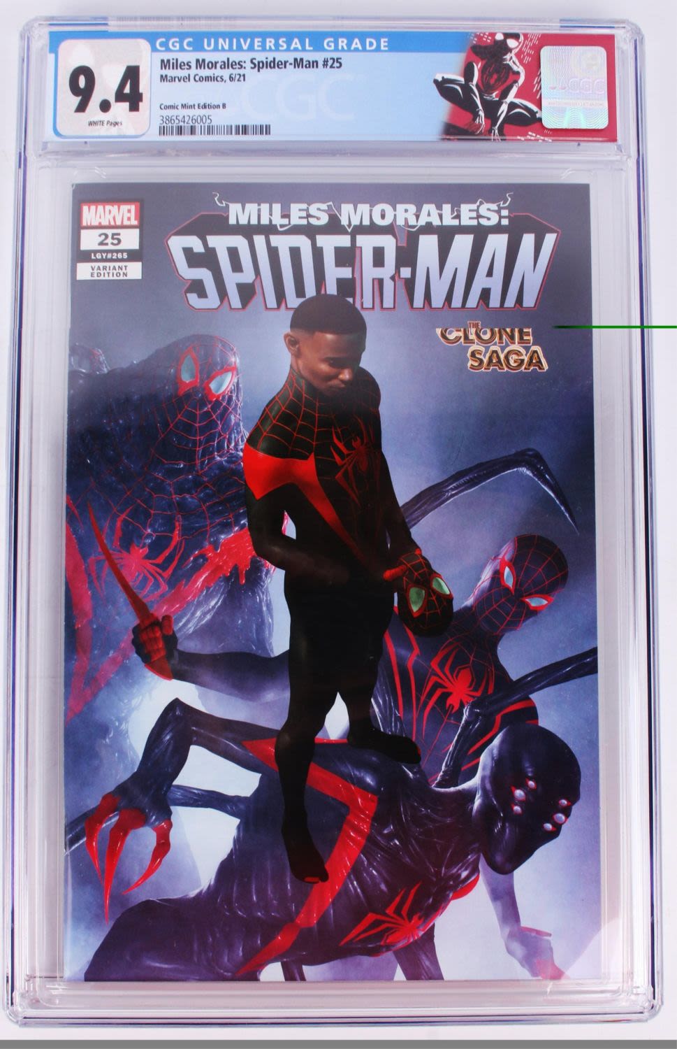 Lot 121256: MILES MORALES SPIDERMAN #25 VARIANT CGC 9.4