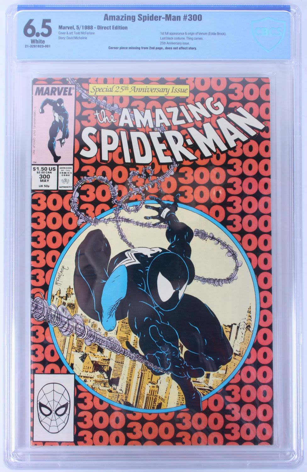 Lot 121257: AMAZING SPIDER-MAN #300 - 1ST APP. VENOM! CBCS 6.5