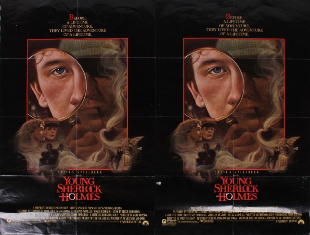 Lot 121281: 1985 YOUNG SHERLOCK HOLMES MOVIE POSTERS - (2)