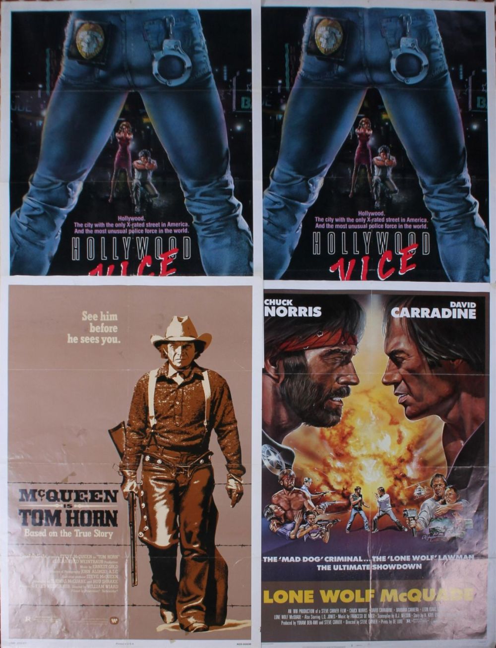 Lot 121282: ASSORTED ACTION ORIGINAL MOVIE POSTERS - LOT OF 4