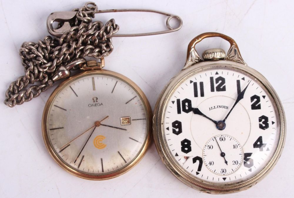 Lot 121301: 10K & 14K GOLD FILLED POCKET WATCHES - LOT OF 2