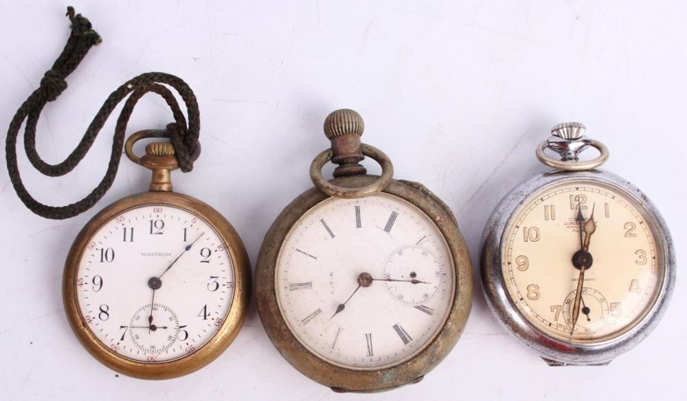 Lot 121307: ASSORTED ANTIQUE POCKET WATCHES - LOT OF 3