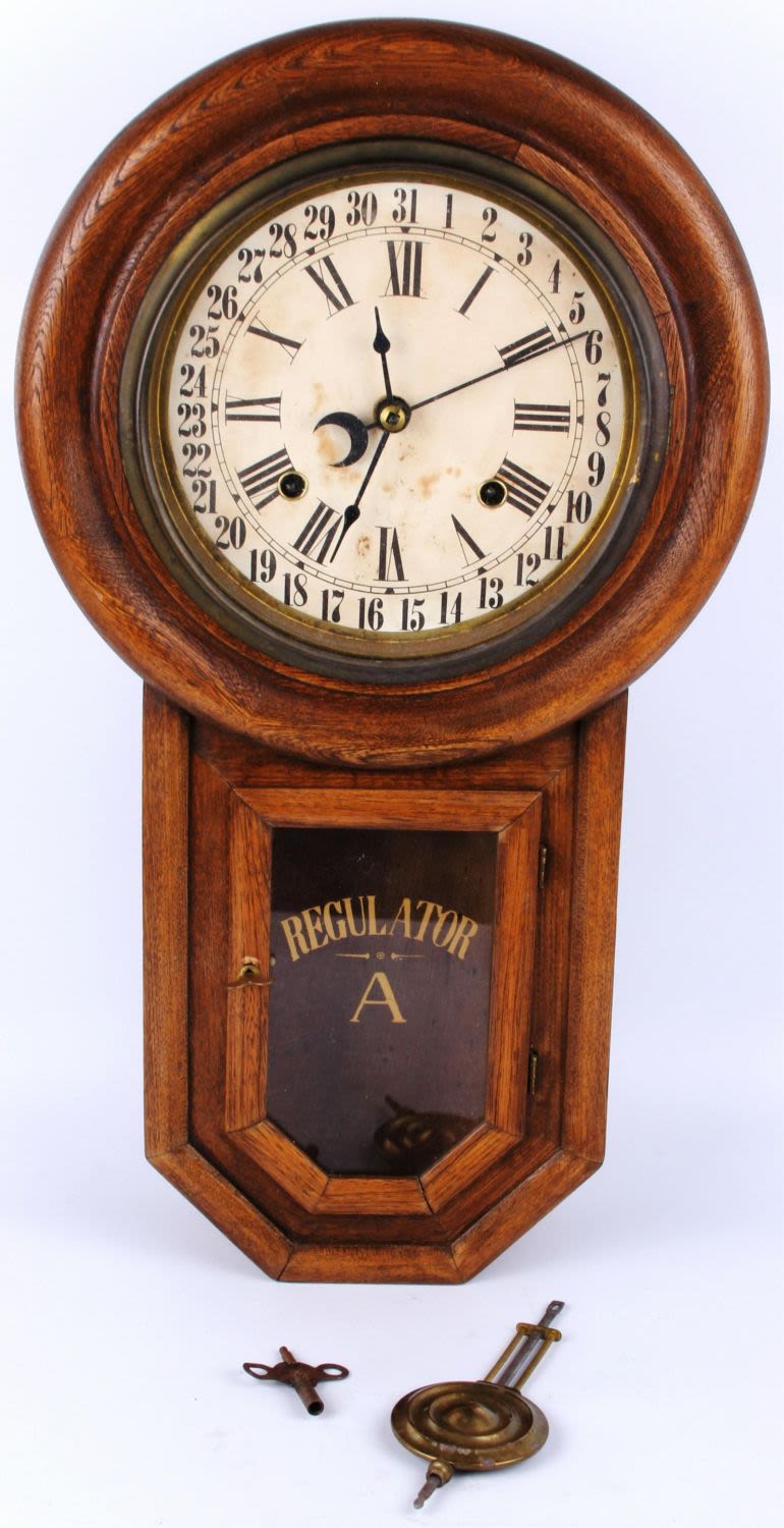 Lot 121310: VINTAGE R&A REGULATOR WALL CLOCK SIMON WITNER