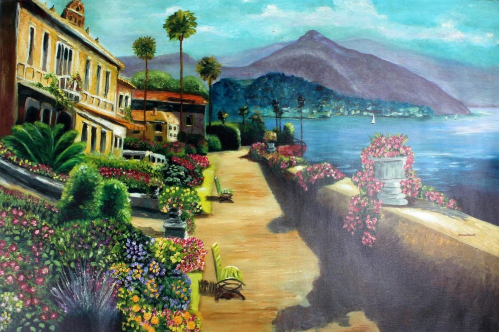 Lot 121327: DANA GOSSETT IGI PRINT "STROLL AT LAKE COMO"