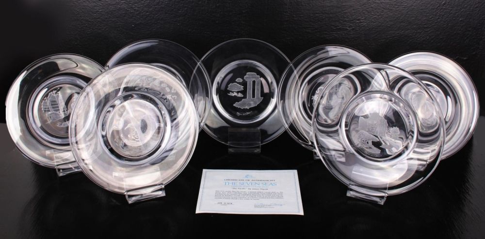Lot 121341: THE 7 SEAS CRYSTAL PLATE COLLECTION BY JAMES WYETH