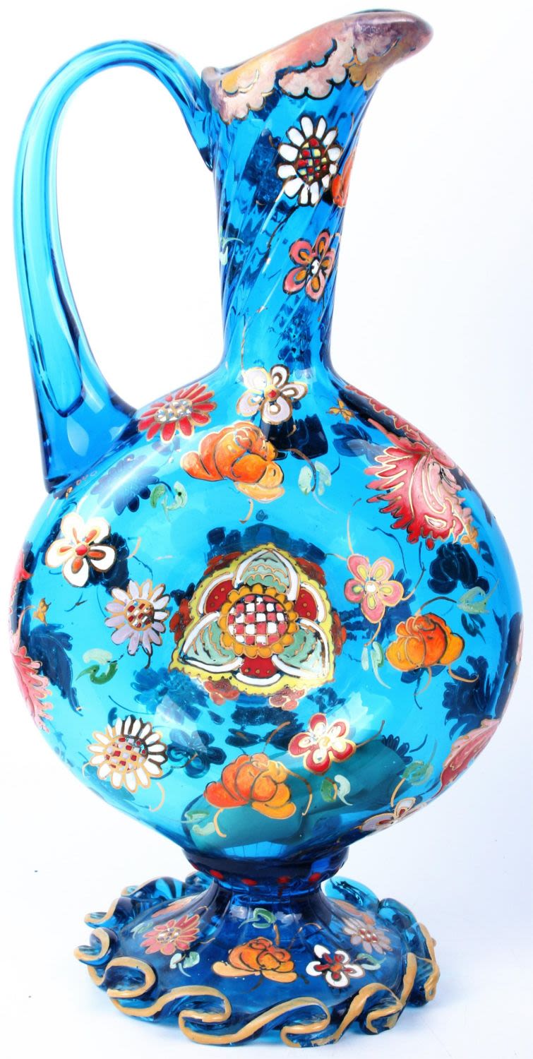 Lot 121344: 1920'S MOSER GLASS PITCHER BY JOSE CIRE ROYO 13"