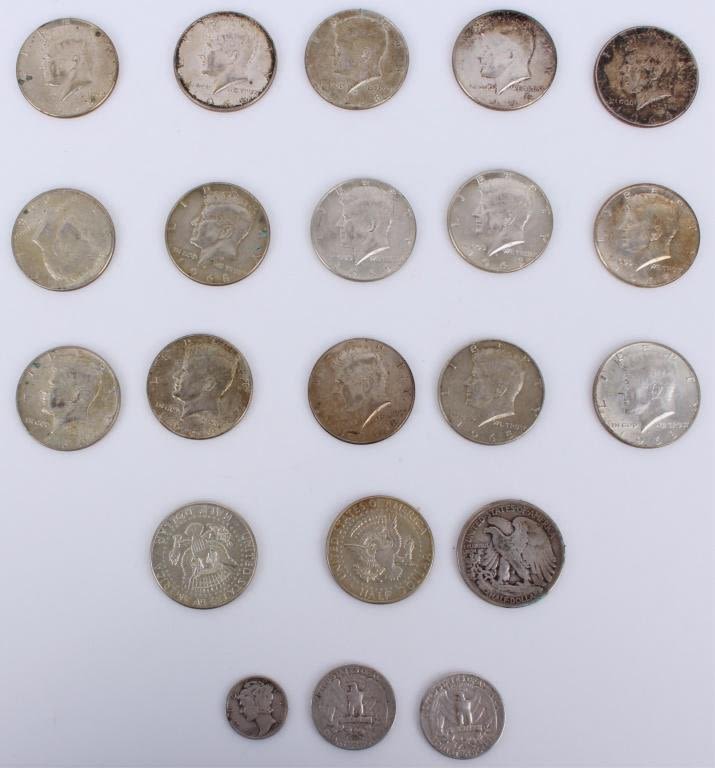 Lot 124173: 90% & 40% SILVER U.S. COINS - LOT OF 21 COINS