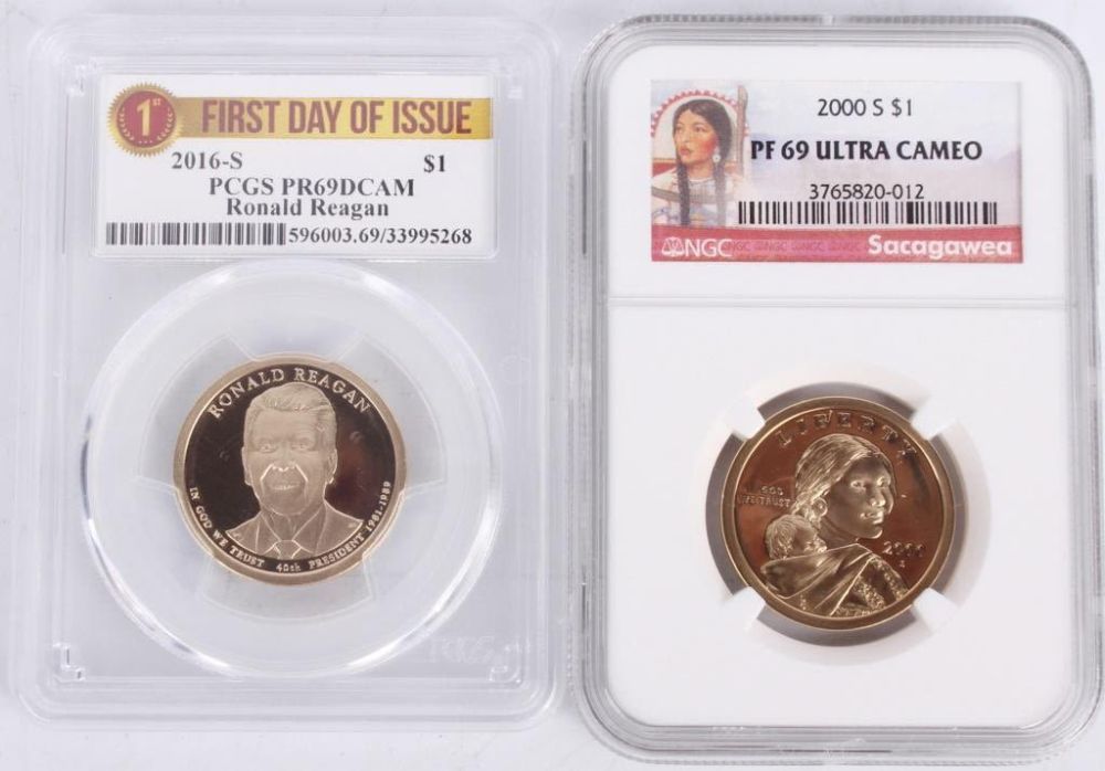 Lot 124175: REAGAN PRESIDENTIAL DOLLAR & SACAGAWEA CAMEO