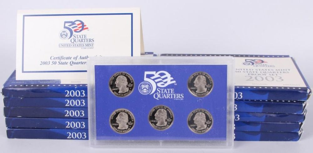 Lot 124178: 2003 U.S MINT 50 STATE QUARTER PROOF SET