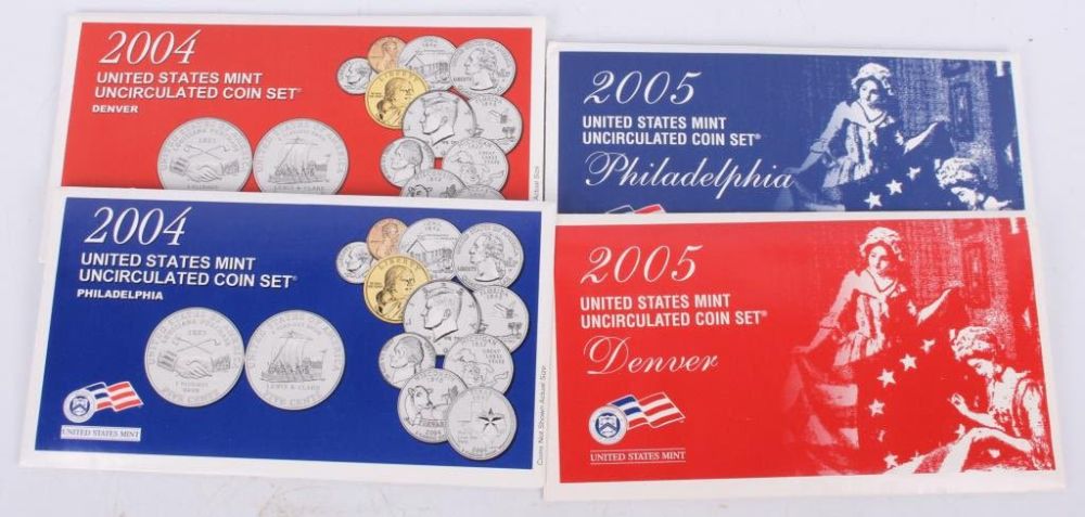 Lot 124187: D & P 2004 & 2005 UNCIRCULATED PROOF COIN SET - 16