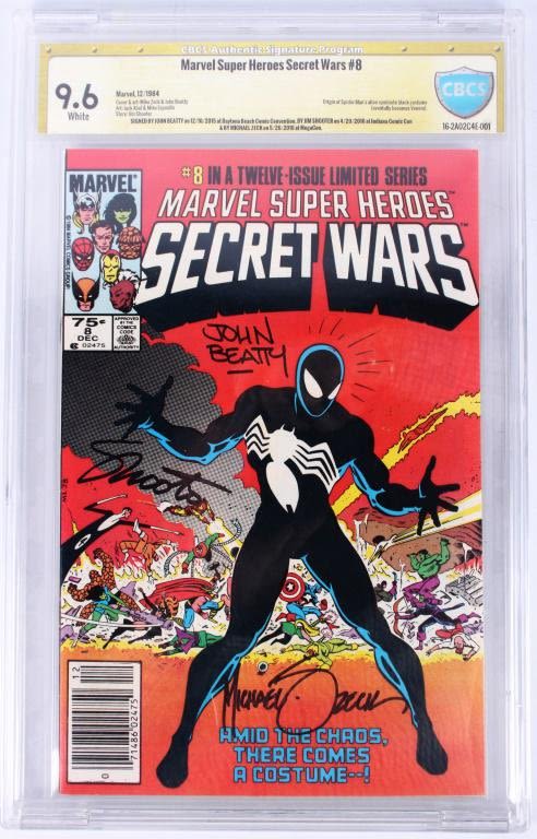 Lot 124201: SECRET WARS #8 W/ 3 SIGNATURES GRADED 9.6 CBCS
