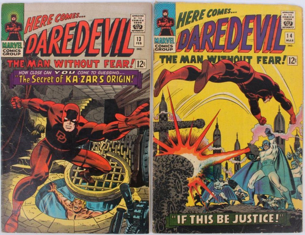 Lot 124228: DAREDEVIL #13 ORIGIN KA-ZAR & #14 KIRBY & ROMITA