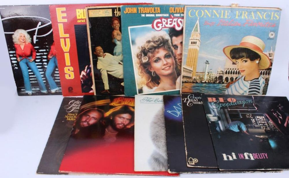 Lot 124244: VINTAGE RECORDS GREASE, ELVIS PLATTER ETC..