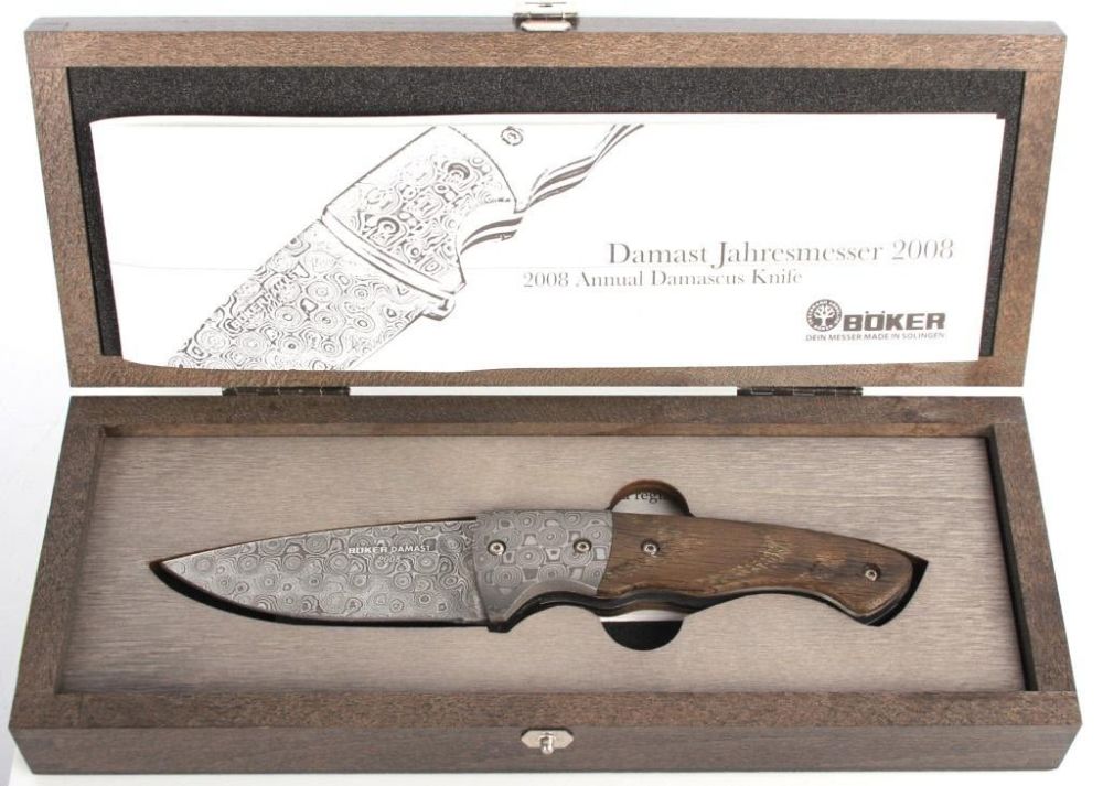 Lot 124267: 2008 BOKER ANNUAL DAMASCUS JAHRESMESSER KNIFE