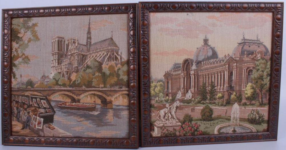 Lot 124360: FRAMED STITCH WORK OF PARIS, FRANCE SCENERY (2)