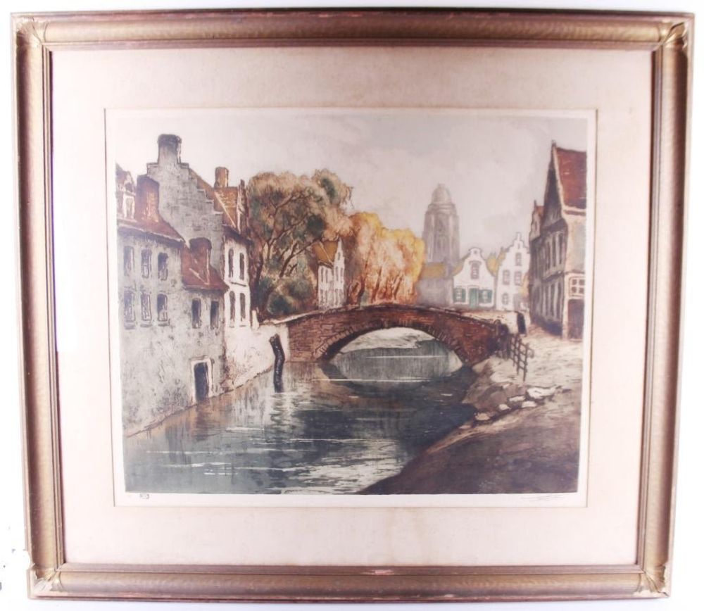Lot 124361A: EUROPEAN BLOCK PRINT AFTER ALFRED VAN NESTE