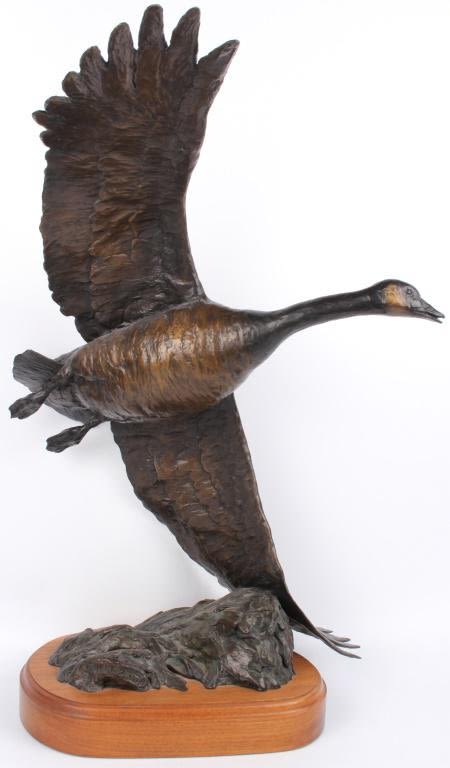Lot 124364: JOE HALKO ANSWERING THE CALL BRONZE SCULPTURE