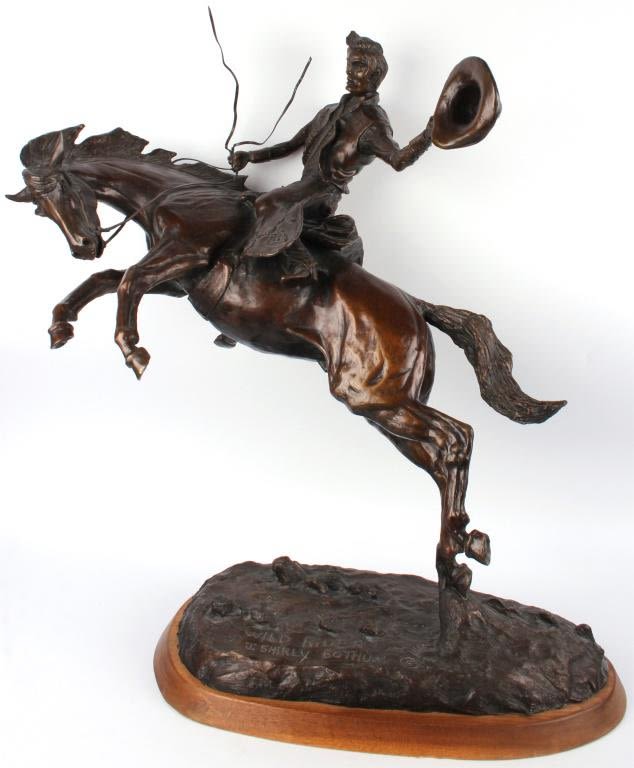 Lot 124365: SHIRLEY J BOTHUM "WILD RIDER" BRONZE SCULPTURE
